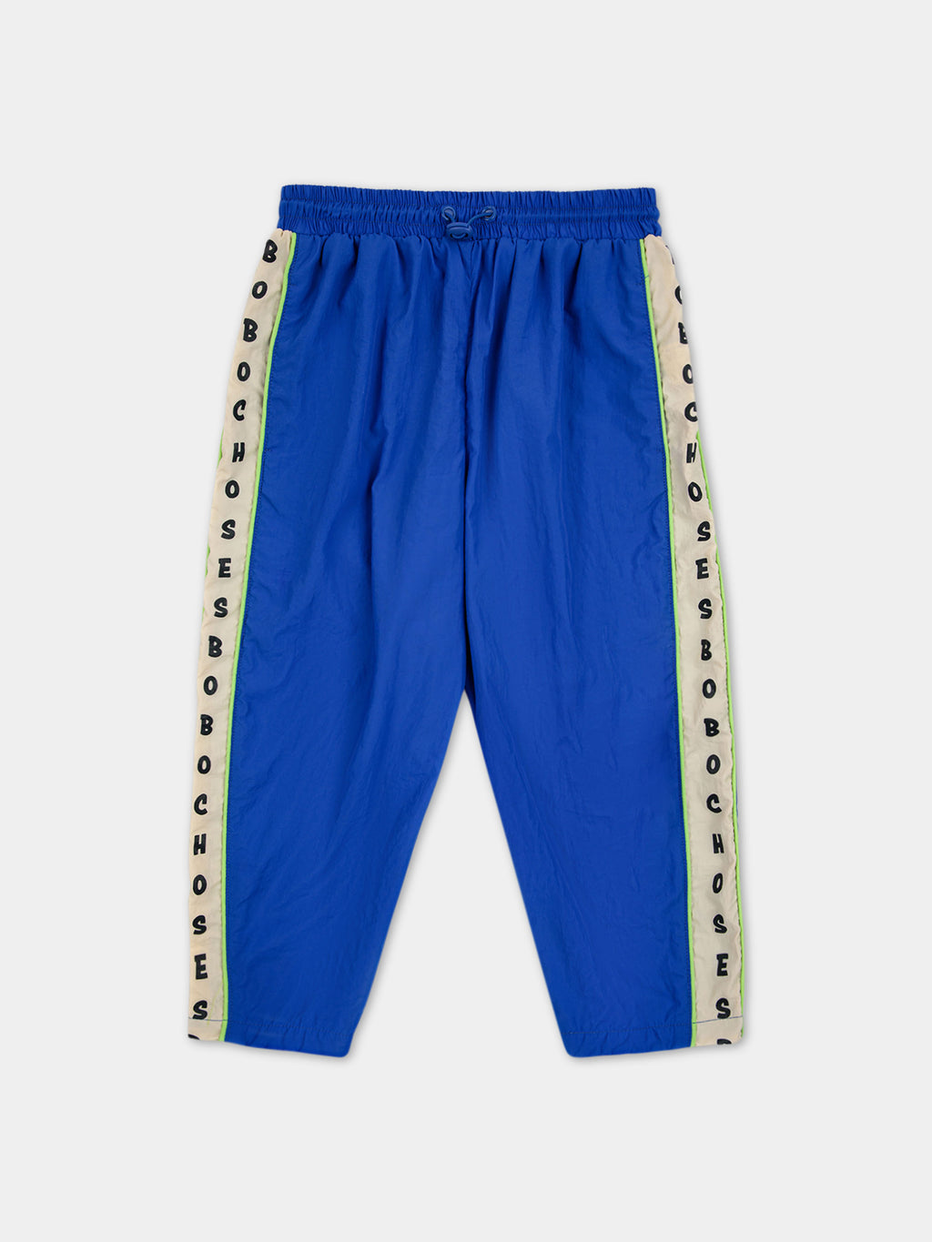 Pantaloni blu per bambino con bande laterali e logo